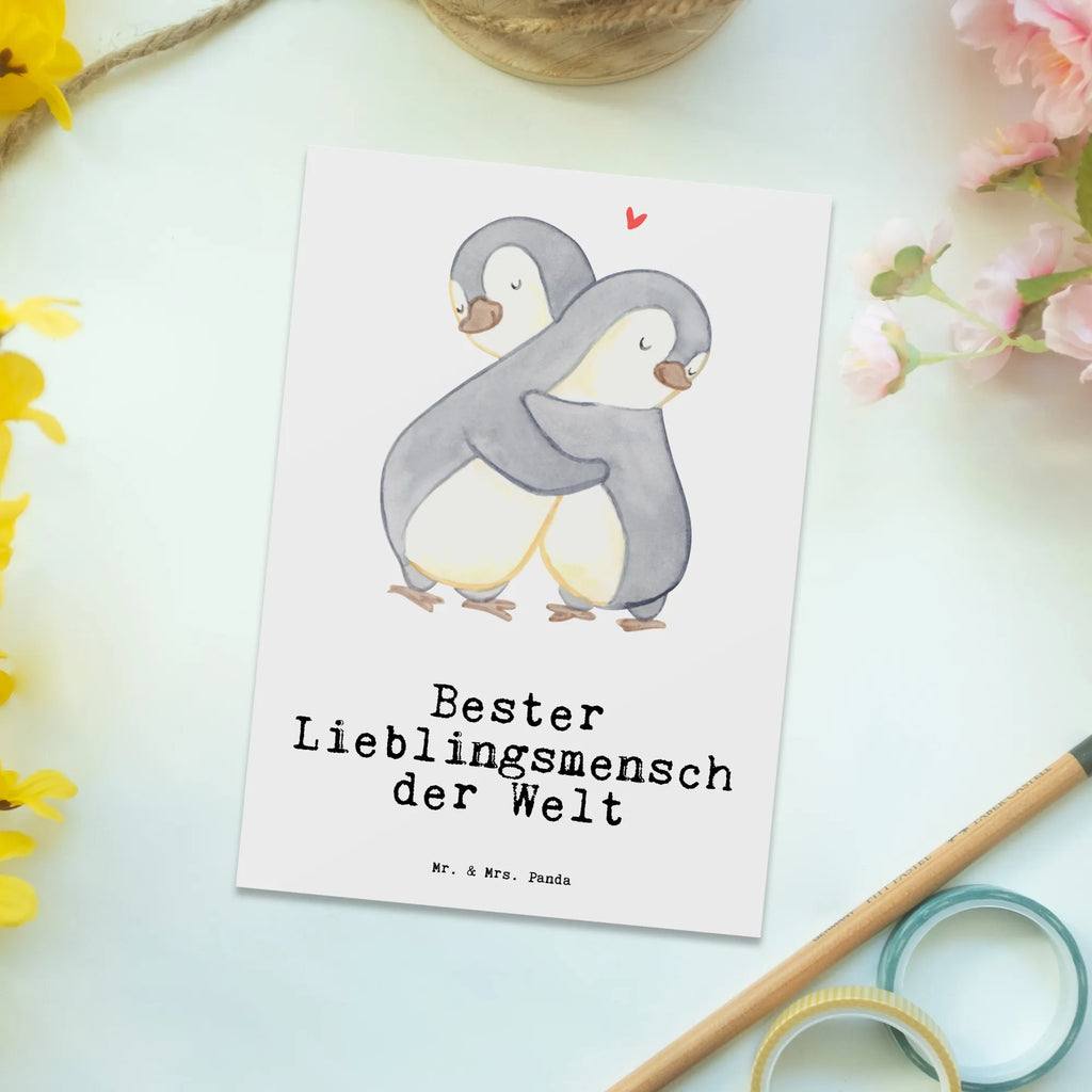 Postkarte Pinguin Bester Lieblingsmensch der Welt Postkarte, Karte, Geschenkkarte, Grußkarte, Einladung, Ansichtskarte, Geburtstagskarte, Einladungskarte, Dankeskarte, Ansichtskarten, Einladung Geburtstag, Einladungskarten Geburtstag, für, Dankeschön, Geschenk, Schenken, Geburtstag, Geburtstagsgeschenk, Geschenkidee, Danke, Bedanken, Mitbringsel, Freude machen, Geschenktipp, Lieblingsmensch, Lieblings Mensch, Liebling, Partner, Bae, beste Freundin, Freund, Liebe, Herz, Love, Mama, Papa, Familie