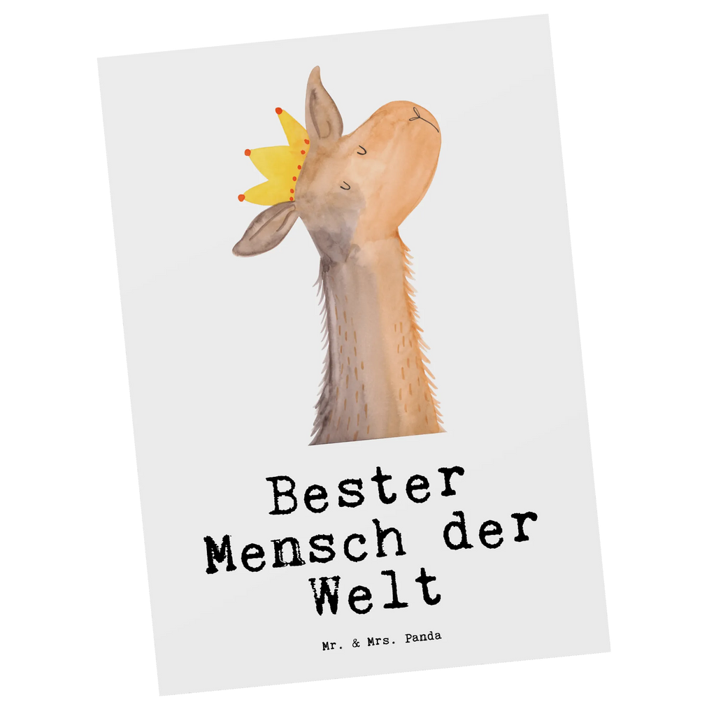 Postkarte Lama Bester Mensch der Welt Postkarte, Karte, Geschenkkarte, Grußkarte, Einladung, Ansichtskarte, Geburtstagskarte, Einladungskarte, Dankeskarte, Ansichtskarten, Einladung Geburtstag, Einladungskarten Geburtstag, für, Dankeschön, Geschenk, Schenken, Geburtstag, Geburtstagsgeschenk, Geschenkidee, Danke, Bedanken, Mitbringsel, Freude machen, Geschenktipp, Lieblingsmensch, Liebling, Lieblings Mensch, tollster Mensch, Vorbild, Partner, Ehemann, Ehefrau, Liebe, Valentinstag