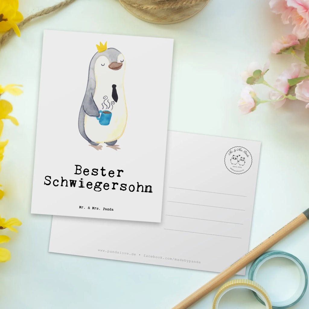 Postkarte Pinguin Bester Schwiegersohn Postkarte, Karte, Geschenkkarte, Grußkarte, Einladung, Ansichtskarte, Geburtstagskarte, Einladungskarte, Dankeskarte, Ansichtskarten, Einladung Geburtstag, Einladungskarten Geburtstag, für, Dankeschön, Geschenk, Schenken, Geburtstag, Geburtstagsgeschenk, Geschenkidee, Danke, Bedanken, Mitbringsel, Freude machen, Geschenktipp, Schwiegersohn, Tochter, Ehefrau des Sohns, Frau, angeheiratet, Hochzeit, Heirat