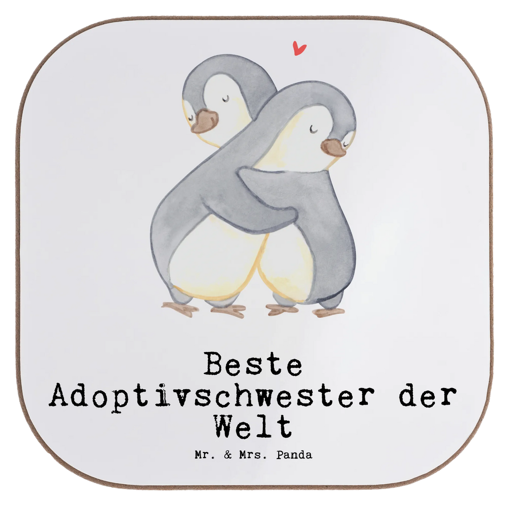 Quadratische Untersetzer Pinguin Beste Adoptivschwester der Welt Untersetzer, Bierdeckel, Glasuntersetzer, Untersetzer Gläser, Getränkeuntersetzer, Untersetzer aus Holz, Untersetzer für Gläser, Korkuntersetzer, Untersetzer Holz, Holzuntersetzer, Tassen Untersetzer, Untersetzer Design, für, Dankeschön, Geschenk, Schenken, Geburtstag, Geburtstagsgeschenk, Geschenkidee, Danke, Bedanken, Mitbringsel, Freude machen, Geschenktipp, Adoptivschwester, Adoptiv, adoptiert, Schwester, Geschwister, Schwesterherz, Sister, Familie, Kleinigkeit, Beste, Tochter