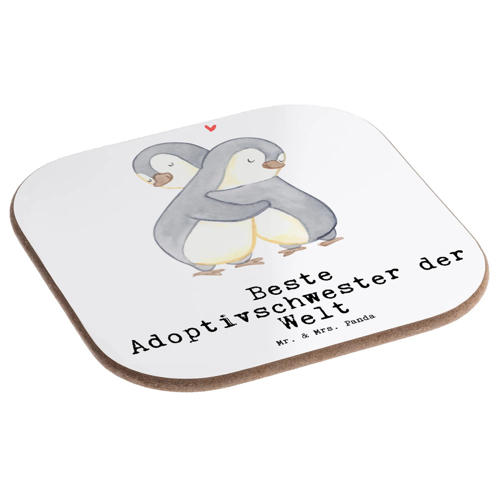 Quadratische Untersetzer Pinguin Beste Adoptivschwester der Welt Untersetzer, Bierdeckel, Glasuntersetzer, Untersetzer Gläser, Getränkeuntersetzer, Untersetzer aus Holz, Untersetzer für Gläser, Korkuntersetzer, Untersetzer Holz, Holzuntersetzer, Tassen Untersetzer, Untersetzer Design, für, Dankeschön, Geschenk, Schenken, Geburtstag, Geburtstagsgeschenk, Geschenkidee, Danke, Bedanken, Mitbringsel, Freude machen, Geschenktipp, Adoptivschwester, Adoptiv, adoptiert, Schwester, Geschwister, Schwesterherz, Sister, Familie, Kleinigkeit, Beste, Tochter