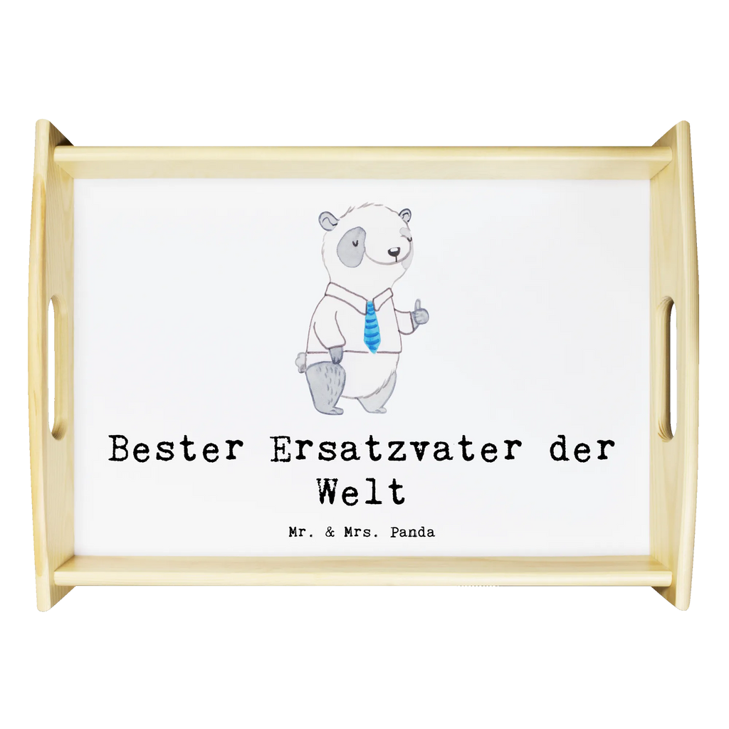 Serviertablett Panda Bester Ersatzvater der Welt Serviertablett, Tablett, Holztablett, Küchentablett, Dekotablett, Frühstückstablett, für, Dankeschön, Geschenk, Schenken, Geburtstag, Geburtstagsgeschenk, Geschenkidee, Danke, Bedanken, Mitbringsel, Freude machen, Geschenktipp, Bester, Ersatzvater, Ersatz, zweiter, Vater, Papa, Dad, Daddy, Paps, Papi, Vati, Eltern, Geschenk Vater, Mann, Familie, Kleinigkeit