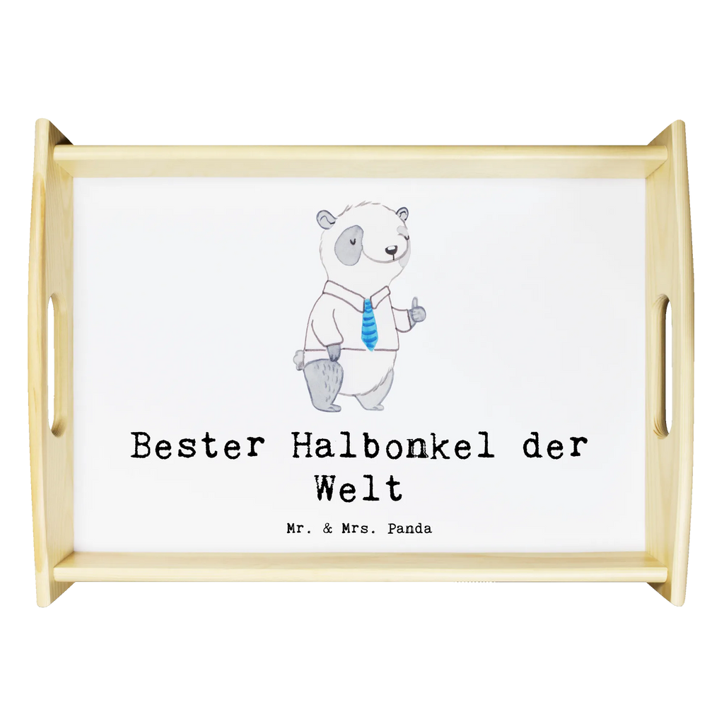 Serviertablett Panda Bester Halbonkel der Welt Serviertablett, Tablett, Holztablett, Küchentablett, Dekotablett, Frühstückstablett, für, Dankeschön, Geschenk, Schenken, Geburtstag, Geburtstagsgeschenk, Geschenkidee, Danke, Bedanken, Mitbringsel, Freude machen, Geschenktipp, Onkel, bester Onkel, Halbonkel, Stiefonkel, Stief, Stiefgeschwister, Familie, Kleinigkeit