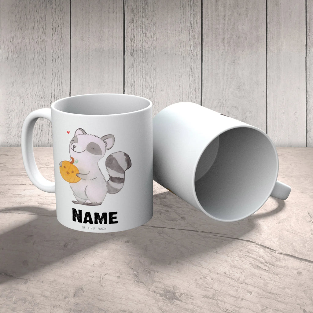 Personalisierte Tasse Waschbär Kürbis Personalisierte Tasse, Namenstasse, Wunschname, Personalisiert, Tasse, Namen, Drucken, Tasse mit Namen, Halloween, Deko, Martinssingen, Dekoration, Geschenke, Schenken, Halloween Deko, Trick or Treat, Süßes sonst gibt's saures, Waschbär, Kürbis