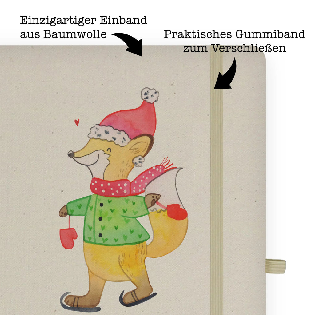 Baumwoll Notizbuch Fuchs  Schlittschuhe Notizen, Eintragebuch, Tagebuch, Notizblock, Adressbuch, Journal, Kladde, Skizzenbuch, Notizheft, Schreibbuch, Schreibheft, Winter, Weihnachten, Weihnachtsdeko, Nikolaus, Advent, Heiligabend, Wintermotiv, Weihnachtsmann, Weihnachtstage, Weihnachtsbaum, Tannenbaum, Weihnachtszeit