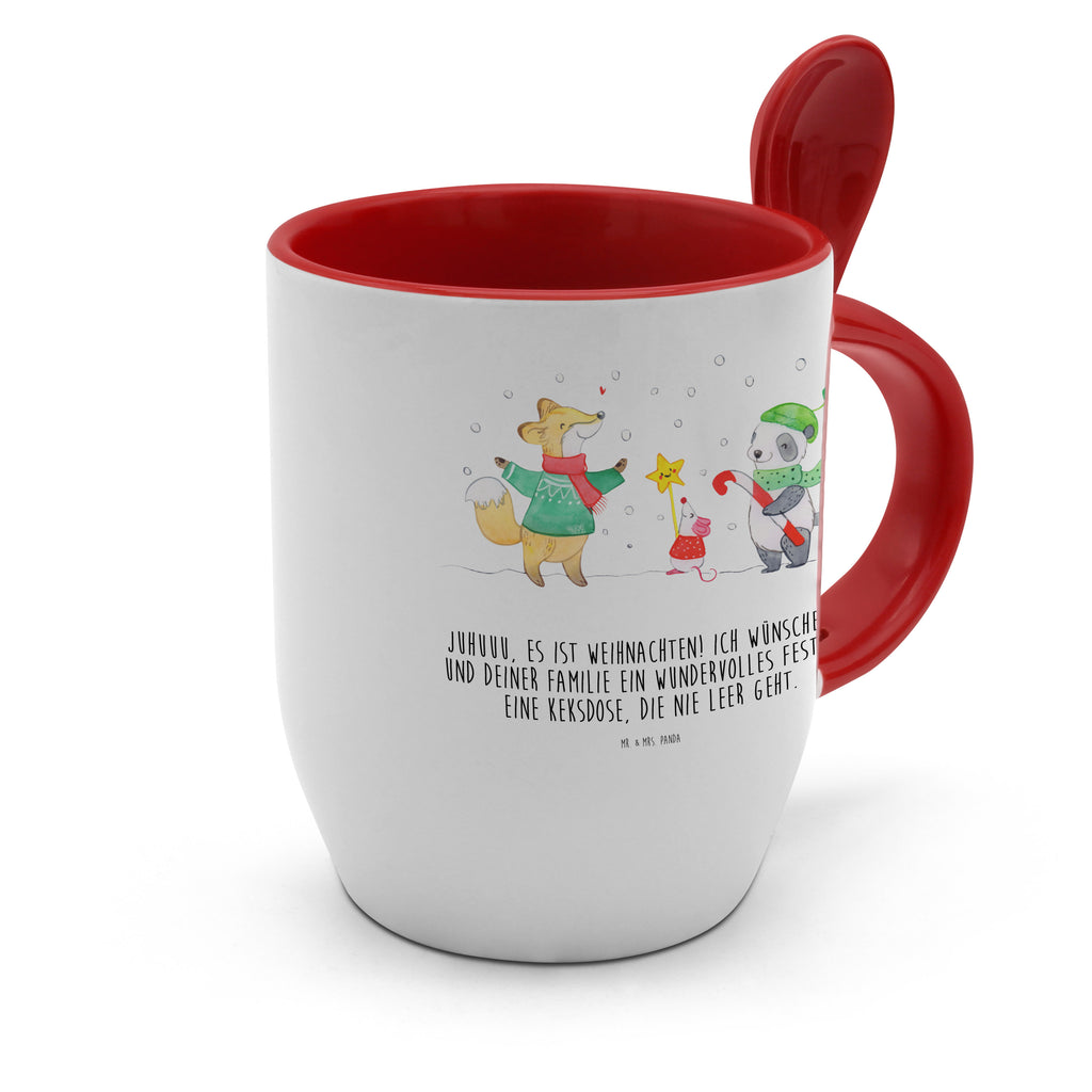 Tasse mit Löffel Winter Weihnachtsfreude Tasse, Kaffeetasse, Tassen, Tasse mit Spruch, Kaffeebecher, Tasse mit Löffel, Winter, Weihnachten, Weihnachtsdeko, Nikolaus, Advent, Heiligabend, Wintermotiv, Weihnachtsmann, Weihnachtstage, Fuchs, Weihnachtsbaum, Tannenbaum, Weihnachtszeit