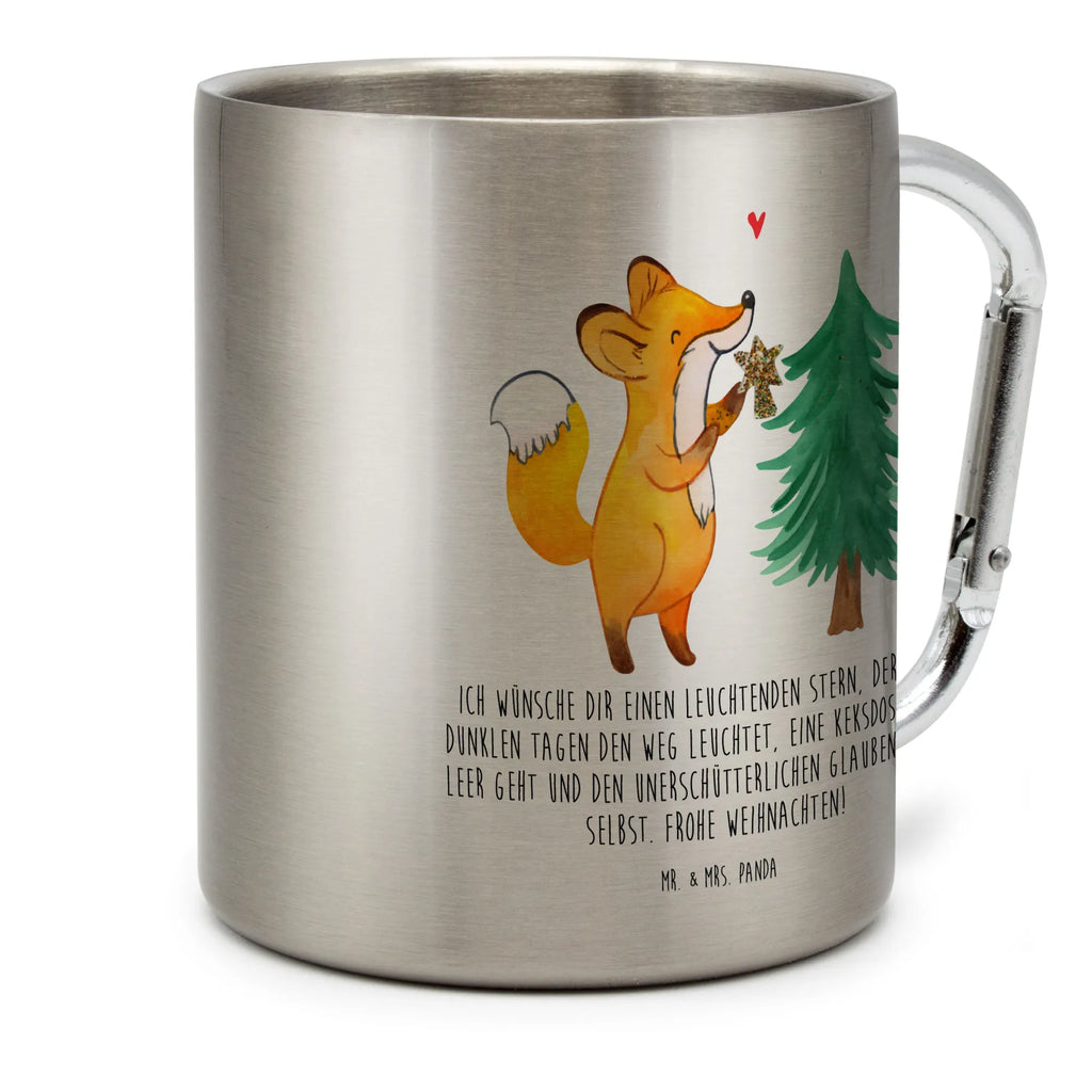 Edelstahlbecher Fuchs  Weihnachtsbaum Edelstahltasse, Karabiner, Edelstahlbecher, Outdoor, Camping, Tasse, Becher, Winter, Weihnachten, Weihnachtsdeko, Nikolaus, Advent, Heiligabend, Wintermotiv, Weihnachtsmann, Weihnachtstage, Fuchs, Schlittschuh, Weihnachtszeit, Weihnachtsdekoration