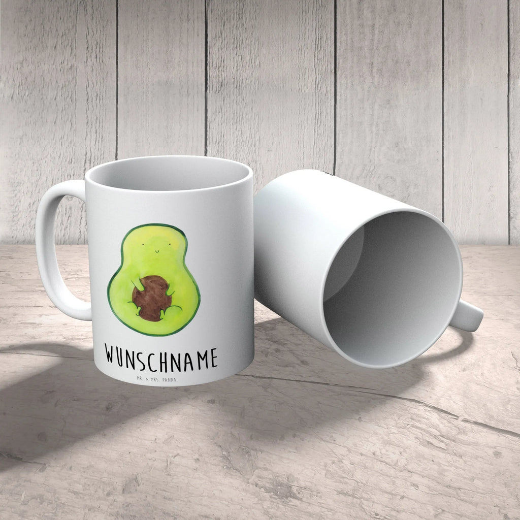 Personalisierte Tasse Avocado mit Kern Personalisierte Tasse, Namenstasse, Wunschname, Personalisiert, Tasse, Namen, Drucken, Tasse mit Namen, Avocado, Veggie, Vegan, Gesund, Avokado, Avocadokern, Kern, Pflanze, Spruch Leben