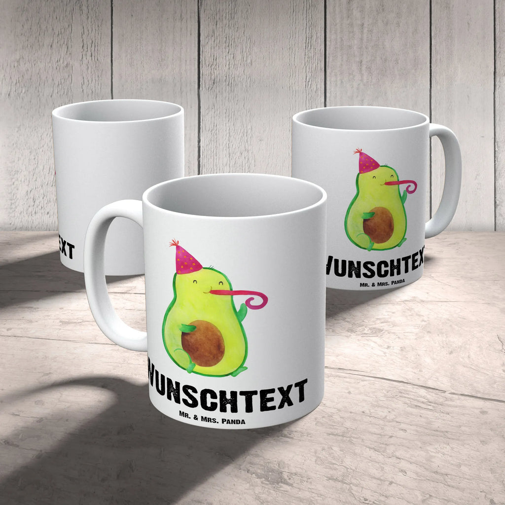 Personalisierte Tasse Avocado Partyhupe Personalisierte Tasse, Namenstasse, Wunschname, Personalisiert, Tasse, Namen, Drucken, Tasse mit Namen, Avocado, Veggie, Vegan, Gesund, Party, Feierlichkeit, Feier, Fete, Geburtstag, Gute Laune, Tröte