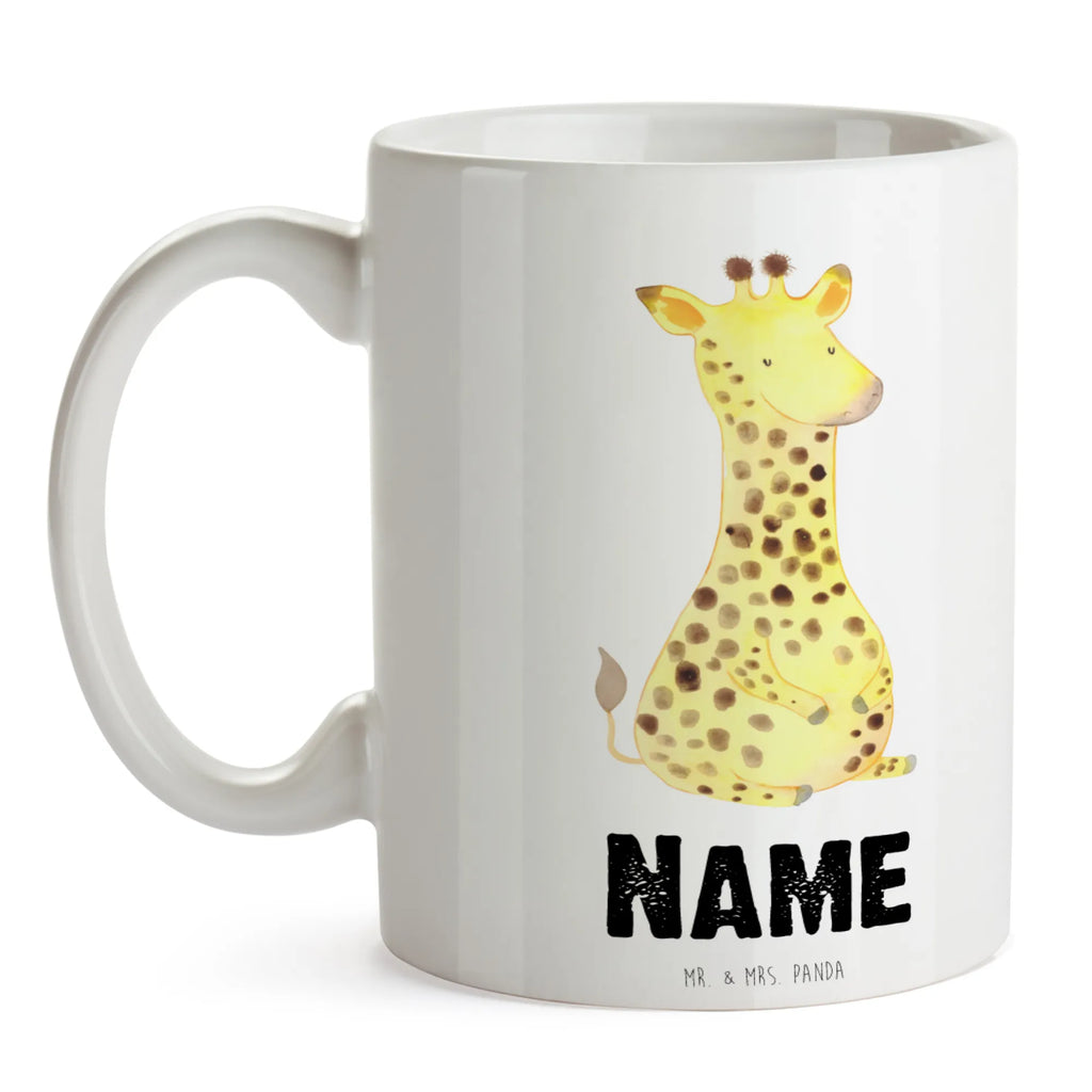 Personalisierte Tasse Giraffe Zufrieden Personalisierte Tasse, Namenstasse, Wunschname, Personalisiert, Tasse, Namen, Drucken, Tasse mit Namen, Afrika, Wildtiere, Giraffe, Zufrieden, Glück, Abenteuer