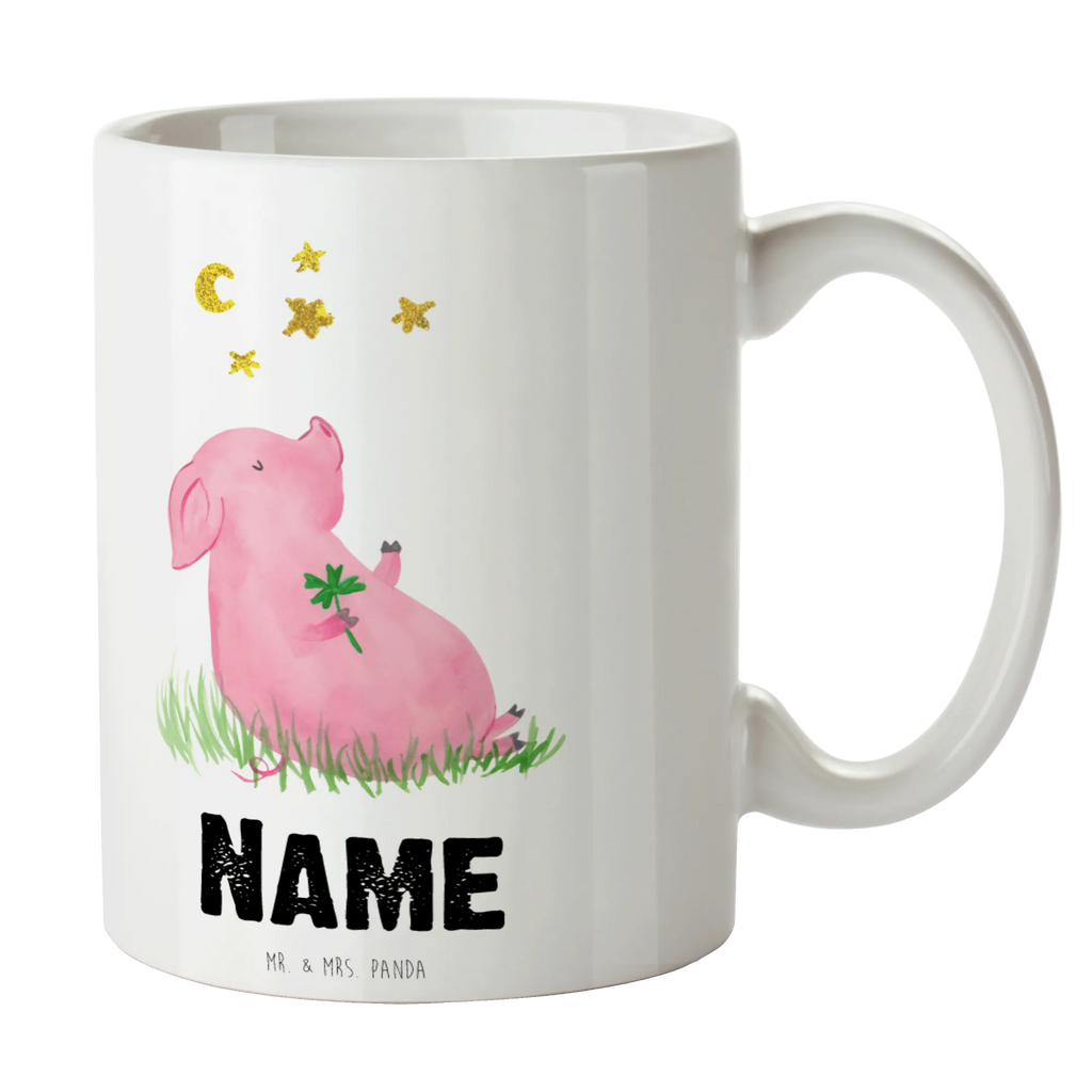 Personalisierte Tasse Glücksschwein Personalisierte Tasse, Namenstasse, Wunschname, Personalisiert, Tasse, Namen, Drucken, Tasse mit Namen, Tiermotive, Gute Laune, lustige Sprüche, Tiere, Glücksschwein. Glück, Schwein, Schweinchen, Sterne, Sernchen, Ziele, Träume, Motivation, Glücksbringer