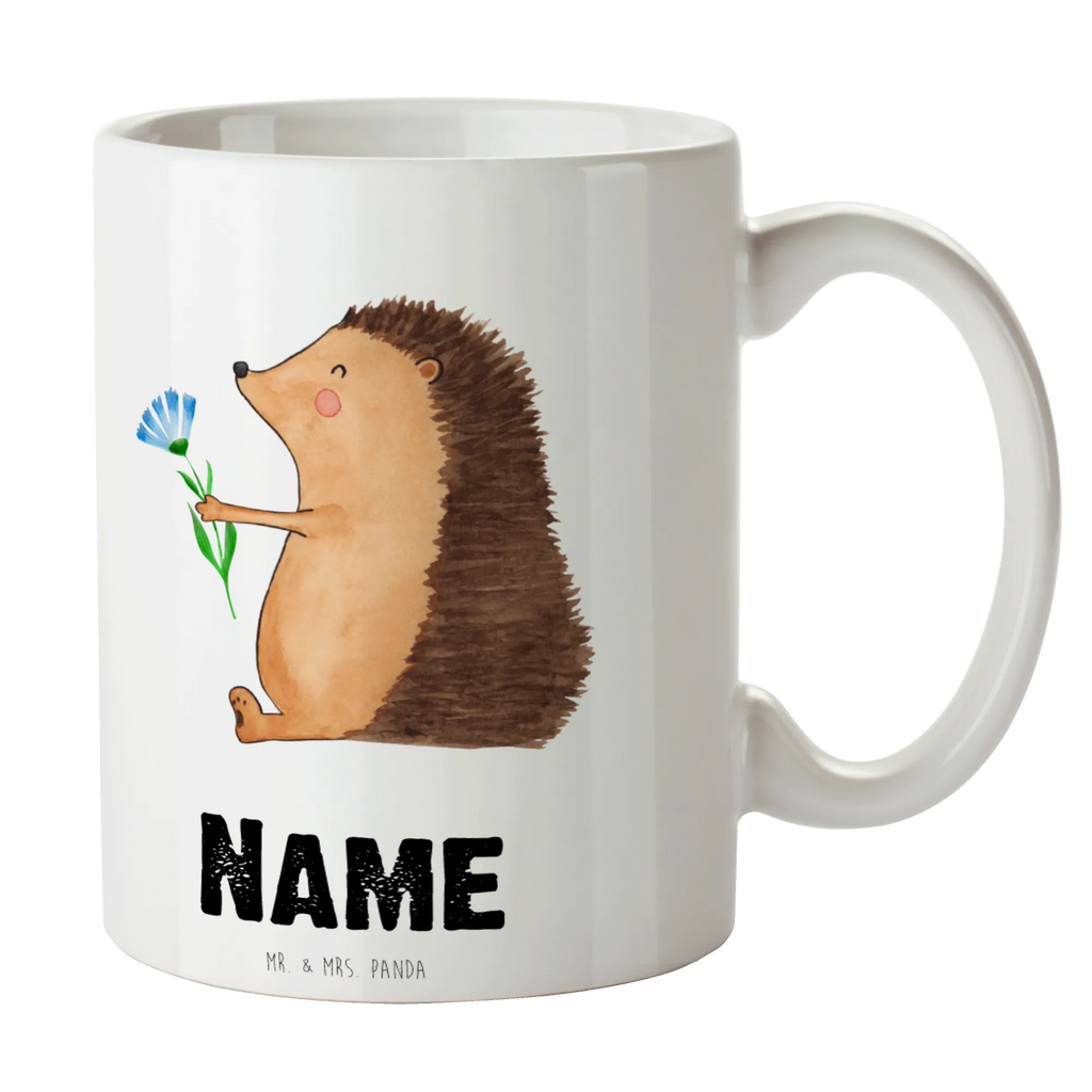 Personalisierte Tasse Igel mit Blume Personalisierte Tasse, Namenstasse, Wunschname, Personalisiert, Tasse, Namen, Drucken, Tasse mit Namen, Tiermotive, Gute Laune, lustige Sprüche, Tiere, Igel, Gute Besserung, Genesungswünsche, Krankheit, Krankenhaus, krank, Besuch