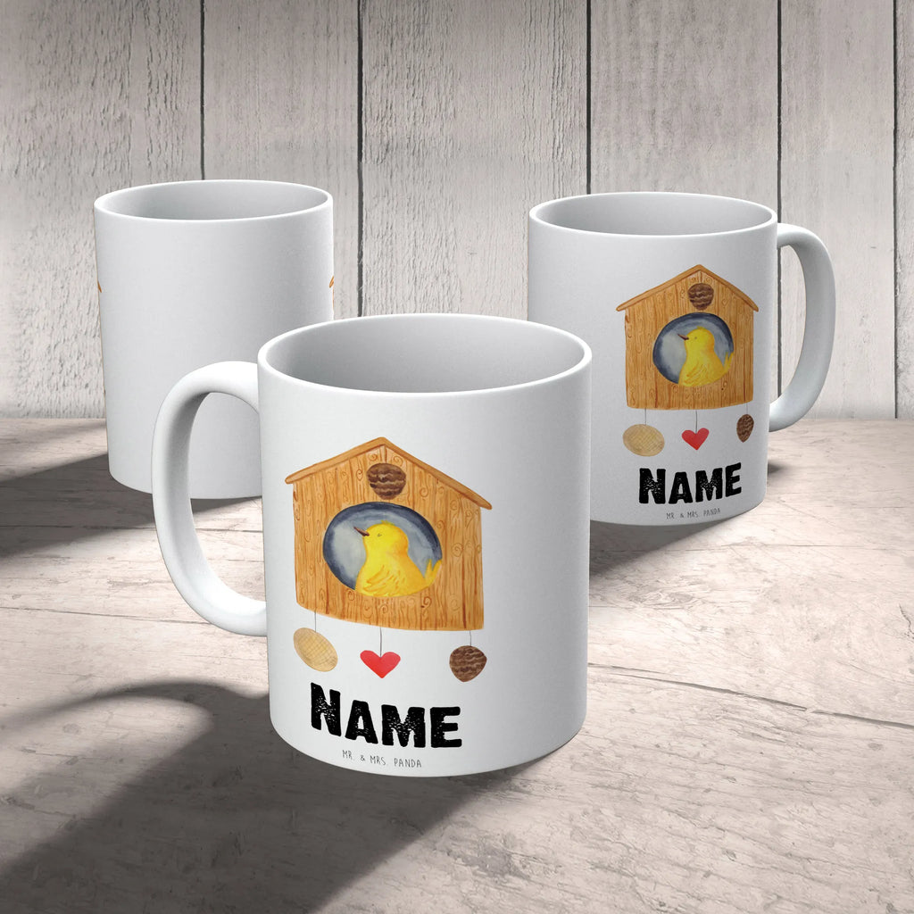 Personalisierte Tasse Vogelhaus sweet Home Personalisierte Tasse, Namenstasse, Wunschname, Personalisiert, Tasse, Namen, Drucken, Tasse mit Namen, Tiermotive, Gute Laune, lustige Sprüche, Tiere, Vogelhaus, Vogel, Home sweet Home, Einzug, Umzug, Geschenk, Einzugsgeschenk, Hausbau, Haus