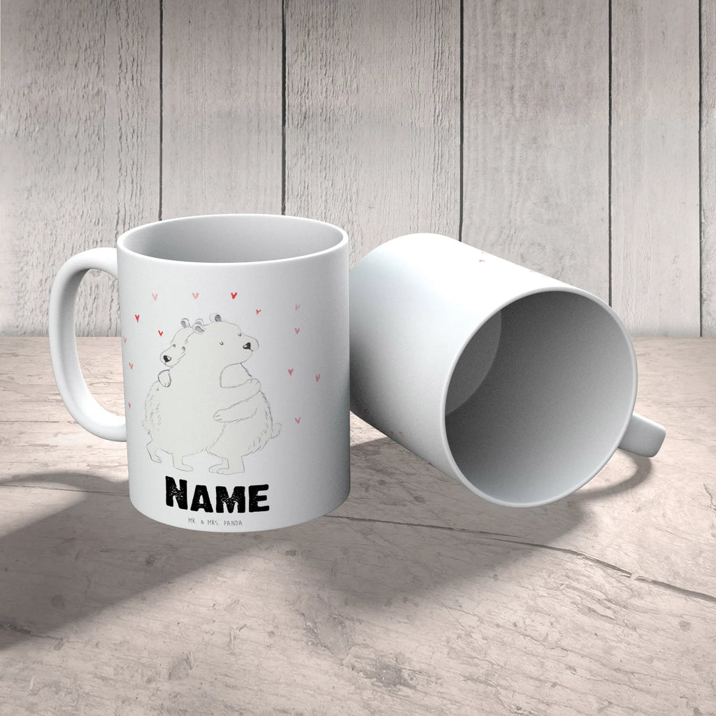 Personalisierte Tasse Eisbär Umarmen Personalisierte Tasse, Namenstasse, Wunschname, Personalisiert, Tasse, Namen, Drucken, Tasse mit Namen, Tiermotive, Gute Laune, lustige Sprüche, Tiere