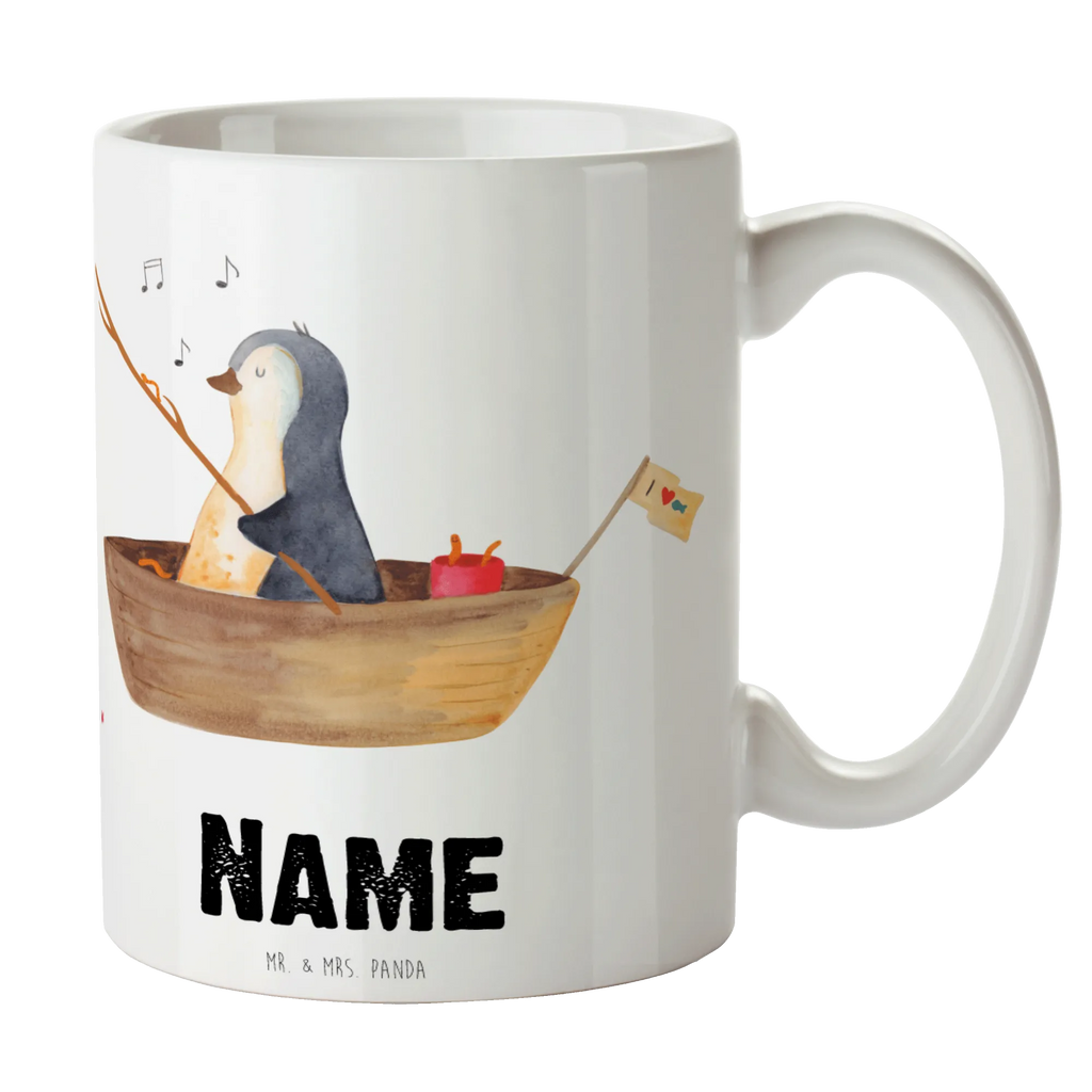 Personalisierte Tasse Pinguin Angelboot Personalisierte Tasse, Namenstasse, Wunschname, Personalisiert, Tasse, Namen, Drucken, Tasse mit Namen, Pinguin, Pinguine, Angeln, Boot, Angelboot, Lebenslust, Leben, genießen, Motivation, Neustart, Neuanfang, Trennung, Scheidung, Geschenkidee Liebeskummer