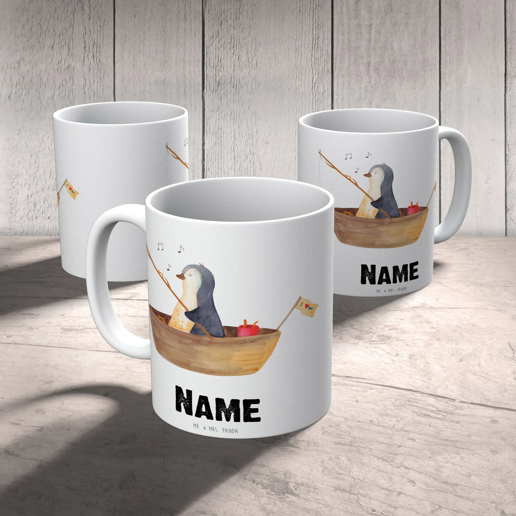 Personalisierte Tasse Pinguin Angelboot Personalisierte Tasse, Namenstasse, Wunschname, Personalisiert, Tasse, Namen, Drucken, Tasse mit Namen, Pinguin, Pinguine, Angeln, Boot, Angelboot, Lebenslust, Leben, genießen, Motivation, Neustart, Neuanfang, Trennung, Scheidung, Geschenkidee Liebeskummer