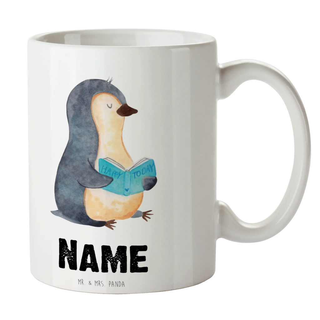 Personalisierte Tasse Pinguin Buch Personalisierte Tasse, Namenstasse, Wunschname, Personalisiert, Tasse, Namen, Drucken, Tasse mit Namen, Pinguin, Pinguine, Buch, Lesen, Bücherwurm, Nichtstun, Faulenzen, Ferien, Urlaub, Freizeit