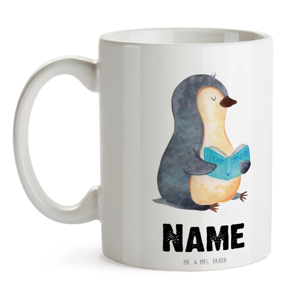 Personalisierte Tasse Pinguin Buch Personalisierte Tasse, Namenstasse, Wunschname, Personalisiert, Tasse, Namen, Drucken, Tasse mit Namen, Pinguin, Pinguine, Buch, Lesen, Bücherwurm, Nichtstun, Faulenzen, Ferien, Urlaub, Freizeit