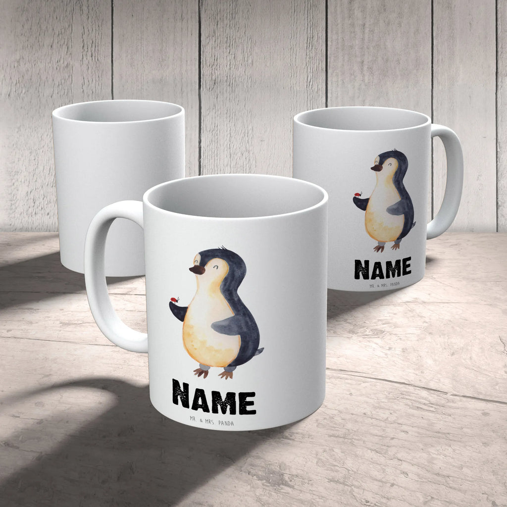 Personalisierte Tasse Pinguin Marienkäfer Personalisierte Tasse, Namenstasse, Wunschname, Personalisiert, Tasse, Namen, Drucken, Tasse mit Namen, Pinguin, Pinguine, Marienkäfer, Liebe, Wunder, Glück, Freude, Lebensfreude