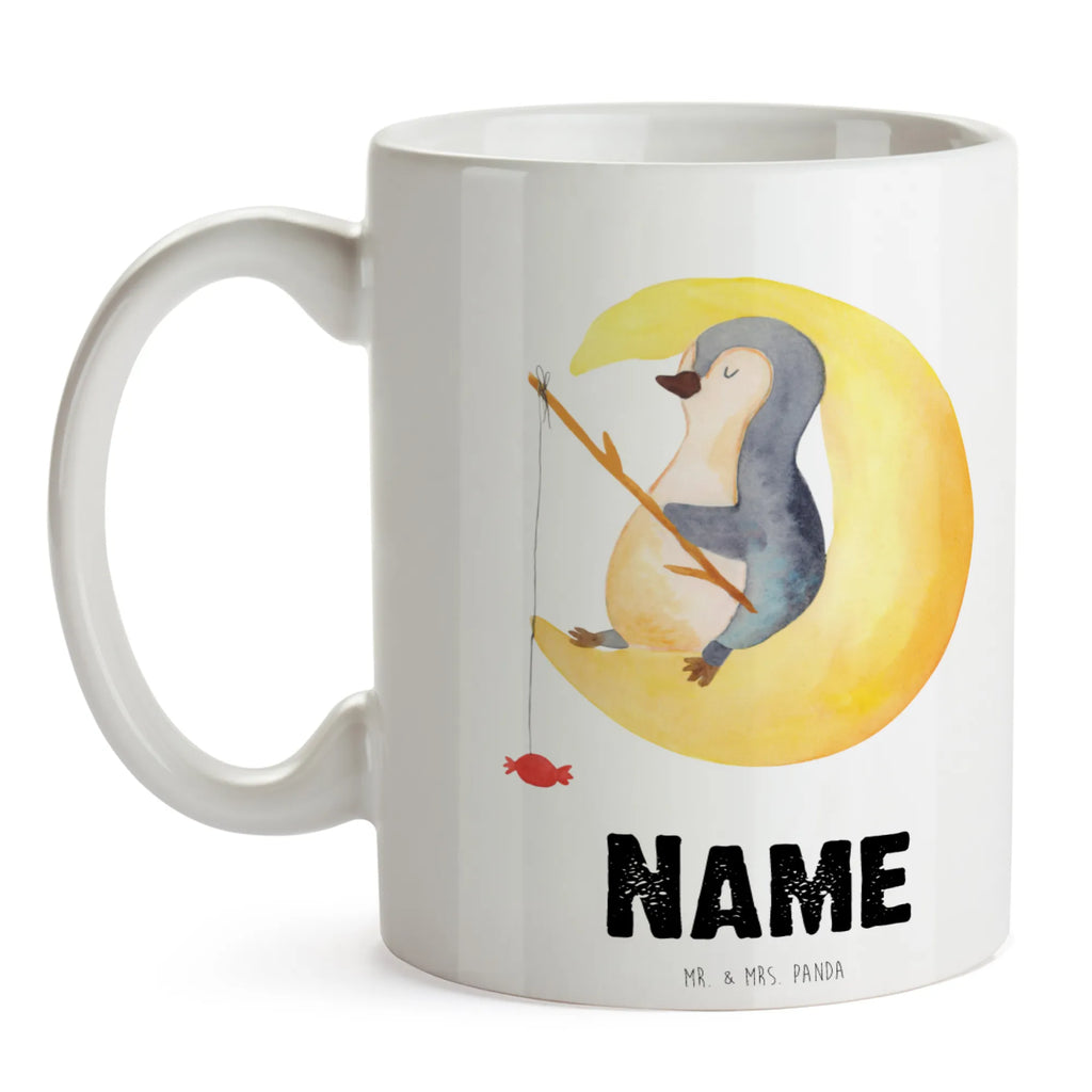 Personalisierte Tasse Pinguin Mond Personalisierte Tasse, Namenstasse, Wunschname, Personalisiert, Tasse, Namen, Drucken, Tasse mit Namen, Pinguin, Pinguine, Spruch, schlafen, Nachtruhe, Einschlafen, Schlafzimmer, Schlafstörungen, Gästezimmer