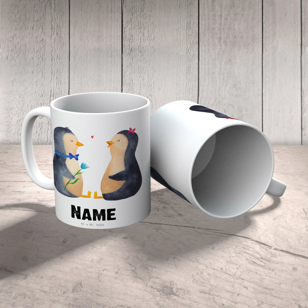 Personalisierte Tasse Pinguin Pärchen Personalisierte Tasse, Namenstasse, Wunschname, Personalisiert, Tasse, Namen, Drucken, Tasse mit Namen, Pinguin, Pinguine, Liebe, Liebespaar, Liebesbeweis, Liebesgeschenk, Verlobung, Jahrestag, Hochzeitstag, Hochzeit, Hochzeitsgeschenk, große Liebe, Traumpaar