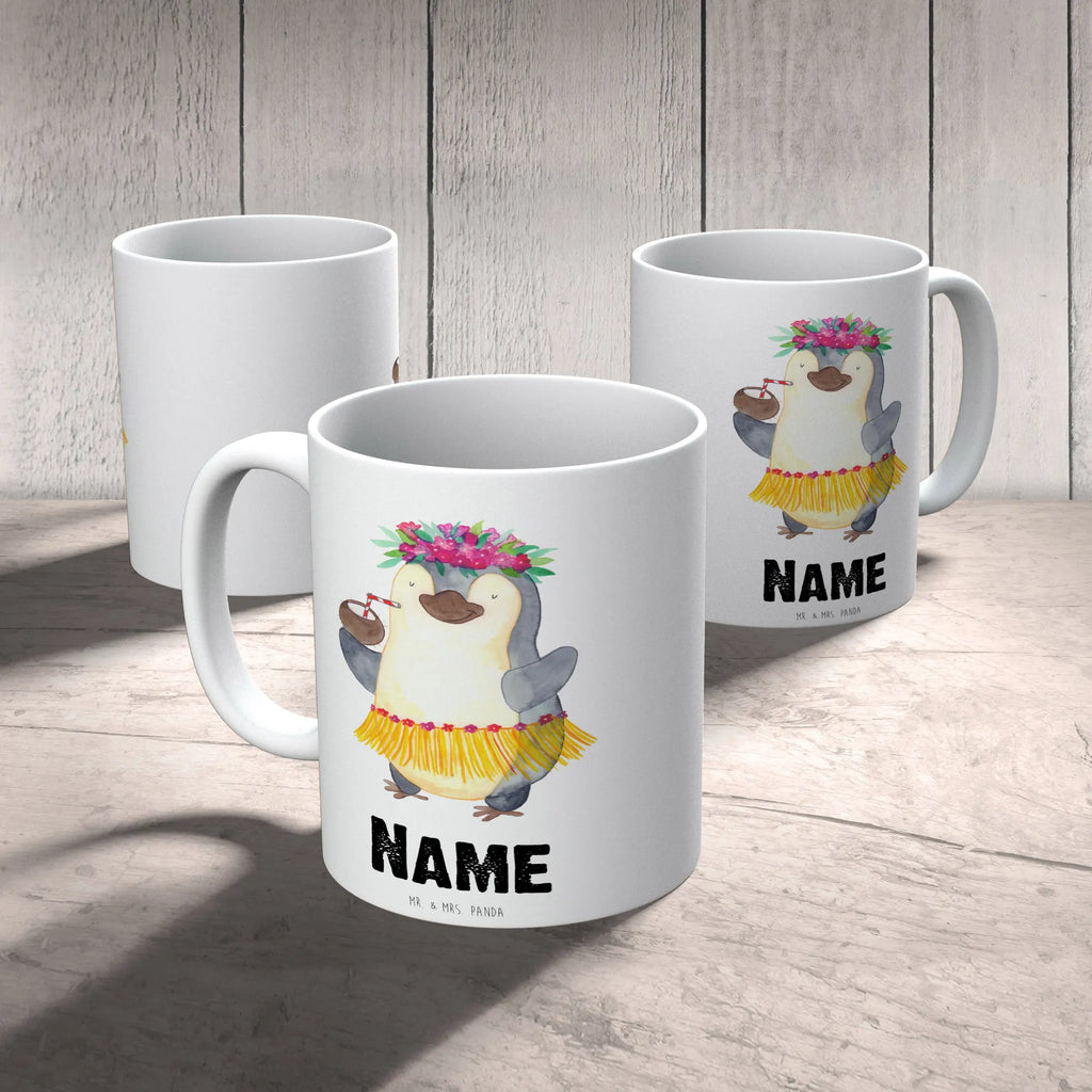 Personalisierte Tasse Pinguin Kokosnuss Personalisierte Tasse, Namenstasse, Wunschname, Personalisiert, Tasse, Namen, Drucken, Tasse mit Namen, Pinguin, Aloha, Hawaii, Urlaub, Kokosnuss, Pinguine