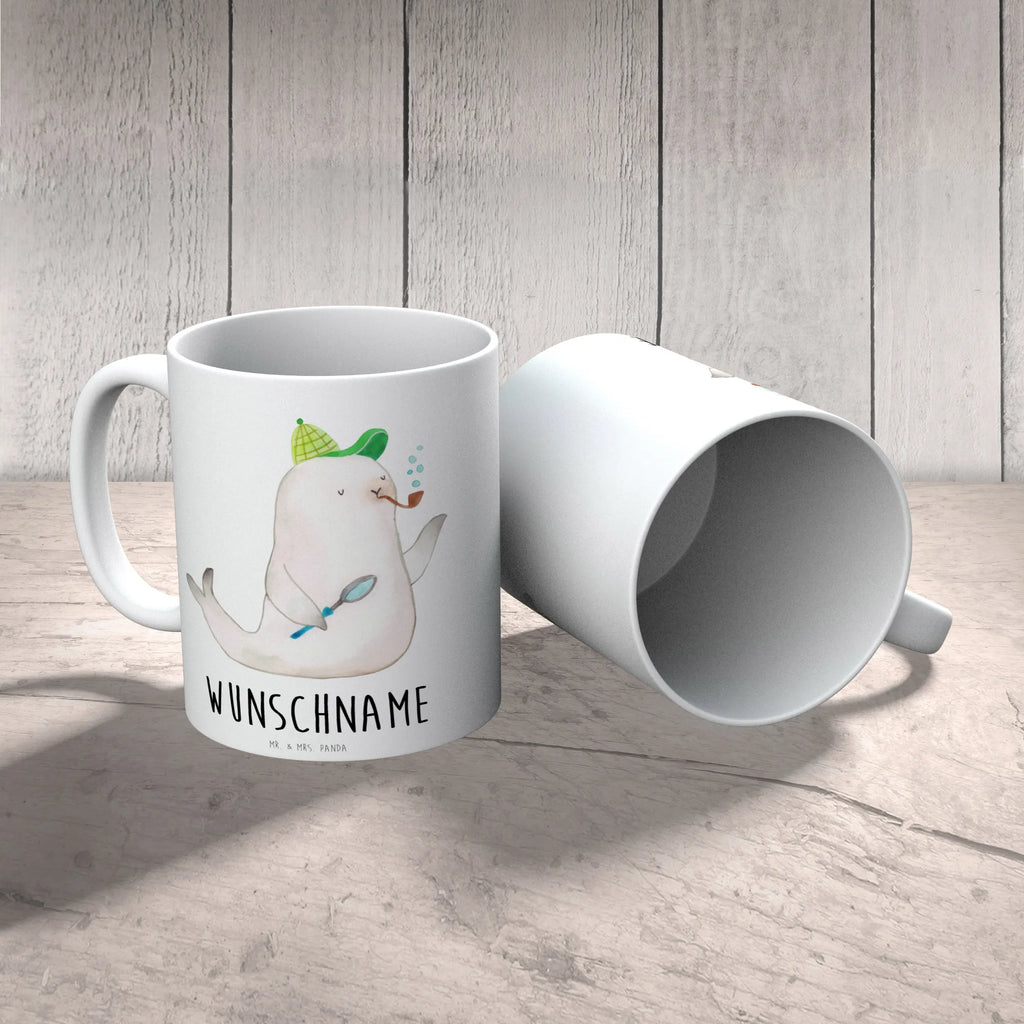 Personalisierte Tasse Robbe Sherlock Personalisierte Tasse, Namenstasse, Wunschname, Personalisiert, Tasse, Namen, Drucken, Tasse mit Namen, Tiermotive, Gute Laune, lustige Sprüche, Tiere