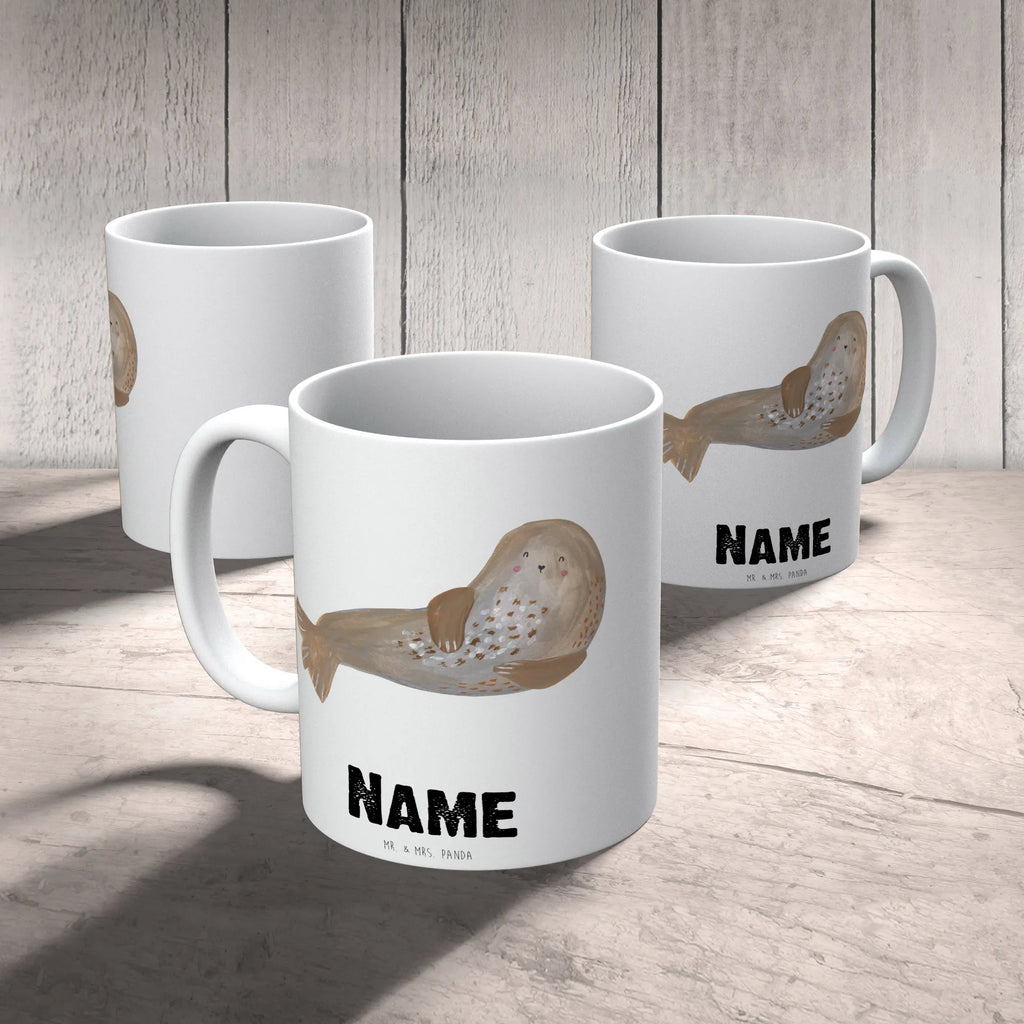 Personalisierte Tasse Robbe lachend Personalisierte Tasse, Namenstasse, Wunschname, Personalisiert, Tasse, Namen, Drucken, Tasse mit Namen, Tiermotive, Gute Laune, lustige Sprüche, Tiere, Robbe, Robben, Seehund, Strand, Meerestier, Ostsee, Nordsee