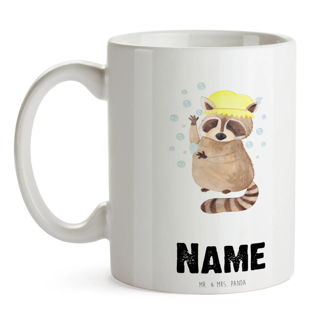 Personalisierte Tasse Waschbär Personalisierte Tasse, Namenstasse, Wunschname, Personalisiert, Tasse, Namen, Drucken, Tasse mit Namen, Tiermotive, Gute Laune, lustige Sprüche, Tiere, Waschbär, Tagträumen, Plan, Fröhlich, waschen, Seifenblasen