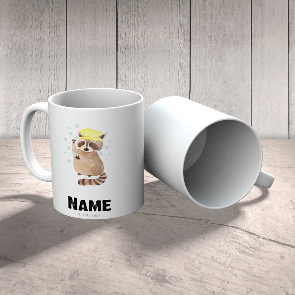 Personalisierte Tasse Waschbär Personalisierte Tasse, Namenstasse, Wunschname, Personalisiert, Tasse, Namen, Drucken, Tasse mit Namen, Tiermotive, Gute Laune, lustige Sprüche, Tiere, Waschbär, Tagträumen, Plan, Fröhlich, waschen, Seifenblasen