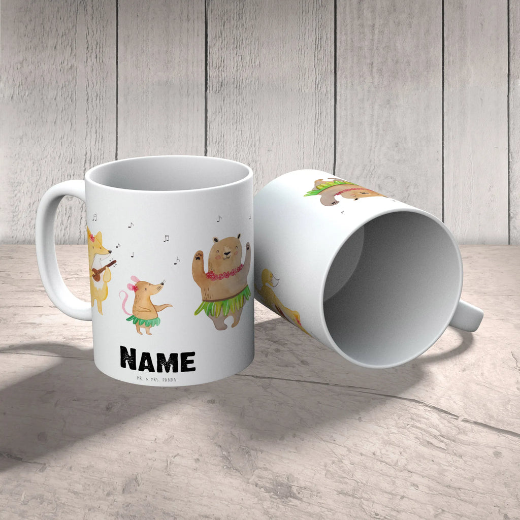 Personalisierte Tasse Waldtiere Aloha Personalisierte Tasse, Namenstasse, Wunschname, Personalisiert, Tasse, Namen, Drucken, Tasse mit Namen, Tiermotive, Gute Laune, lustige Sprüche, Tiere, Wald, Waldtiere, Musik, Aloha, Bär, Hase, Igel, Tanzen, Leben, Lachen