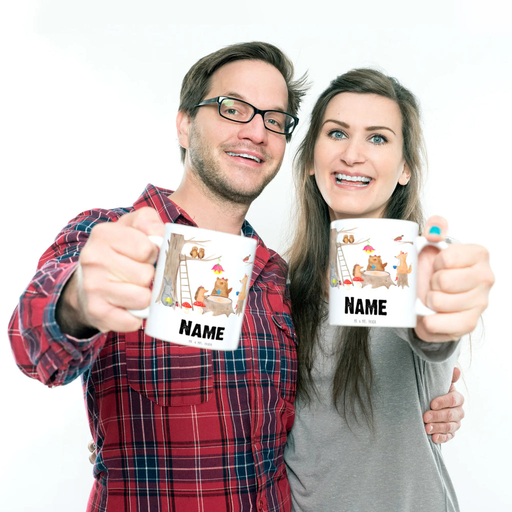 Personalisierte Tasse Waldtiere Picknick Personalisierte Tasse, Namenstasse, Wunschname, Personalisiert, Tasse, Namen, Drucken, Tasse mit Namen, Tiermotive, Gute Laune, lustige Sprüche, Tiere, Waldtiere, Picknick, Wald, Fuchs, Hase, Igel, Maus, Eichhörnchen