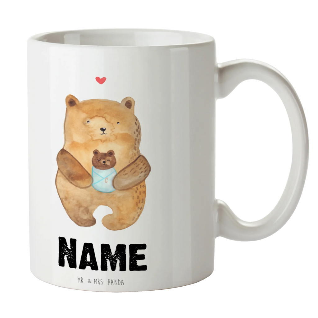 Personalisierte Tasse Bär mit Baby Personalisierte Tasse, Namenstasse, Wunschname, Personalisiert, Tasse, Namen, Drucken, Tasse mit Namen, Bär, Teddy, Teddybär, Eltern, Mutter, Baby, Taufe, Geburt, Nichte, Neffe, Enkel, Enkelin, Täufling, Geburtstag, Glückwunsch