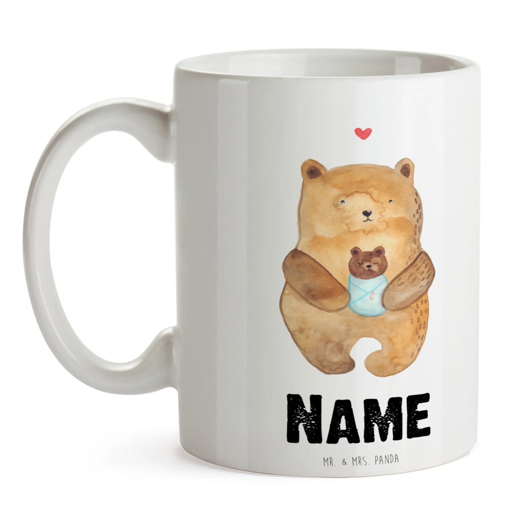 Personalisierte Tasse Bär mit Baby Personalisierte Tasse, Namenstasse, Wunschname, Personalisiert, Tasse, Namen, Drucken, Tasse mit Namen, Bär, Teddy, Teddybär, Eltern, Mutter, Baby, Taufe, Geburt, Nichte, Neffe, Enkel, Enkelin, Täufling, Geburtstag, Glückwunsch