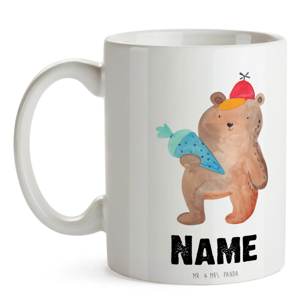 Personalisierte Tasse Bär mit Schultüte Personalisierte Tasse, Namenstasse, Wunschname, Personalisiert, Tasse, Namen, Drucken, Tasse mit Namen, Bär, Teddy, Teddybär, Bär Motiv, Schultüte, Erster Schultag Geschenk, Einschulung Geschenk, Schule Geschenk, Grundschule, Schulanfang, Schulbeginn