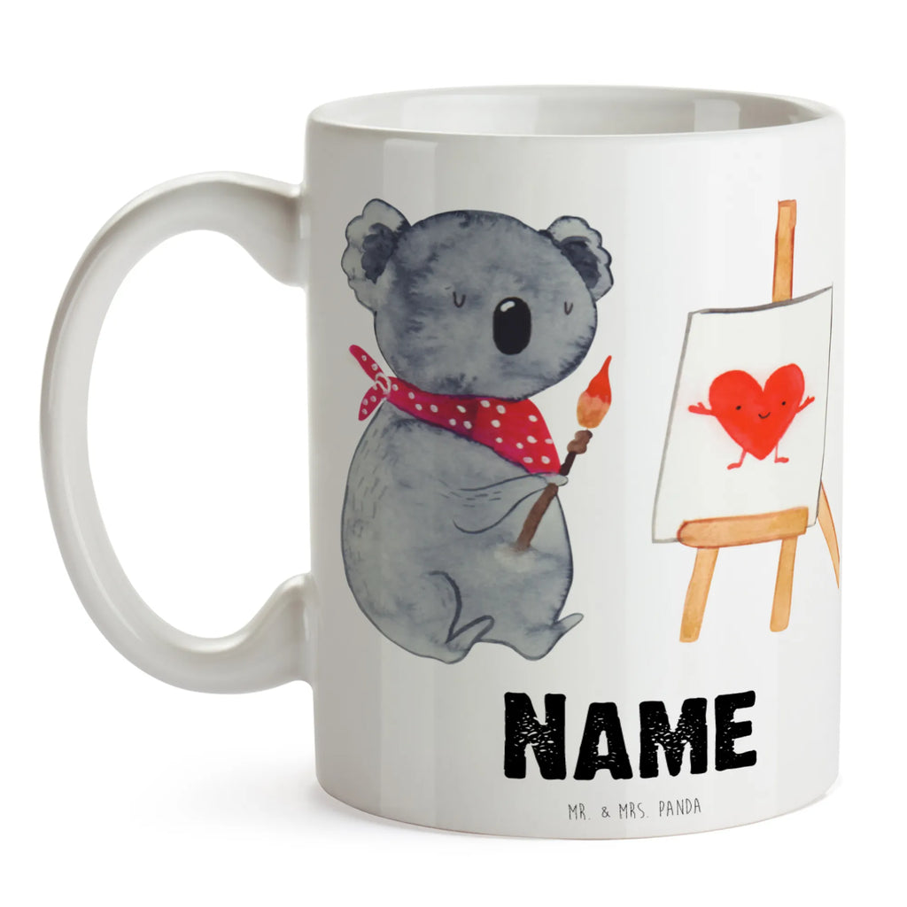 Personalisierte Tasse Koala Künstler Personalisierte Tasse, Namenstasse, Wunschname, Personalisiert, Tasse, Namen, Drucken, Tasse mit Namen, Koala, Koalabär, Liebe, Liebensbeweis, Liebesgeschenk, Gefühle, Künstler, zeichnen