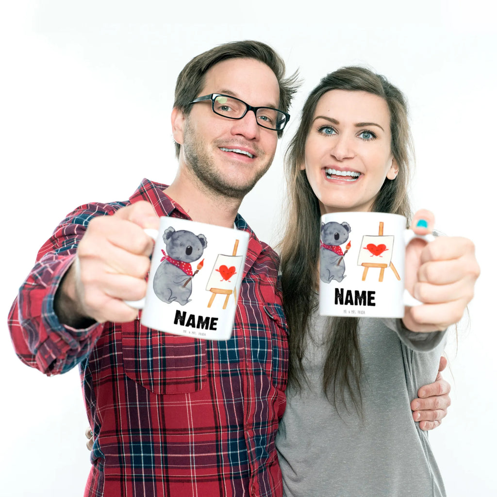 Personalisierte Tasse Koala Künstler Personalisierte Tasse, Namenstasse, Wunschname, Personalisiert, Tasse, Namen, Drucken, Tasse mit Namen, Koala, Koalabär, Liebe, Liebensbeweis, Liebesgeschenk, Gefühle, Künstler, zeichnen