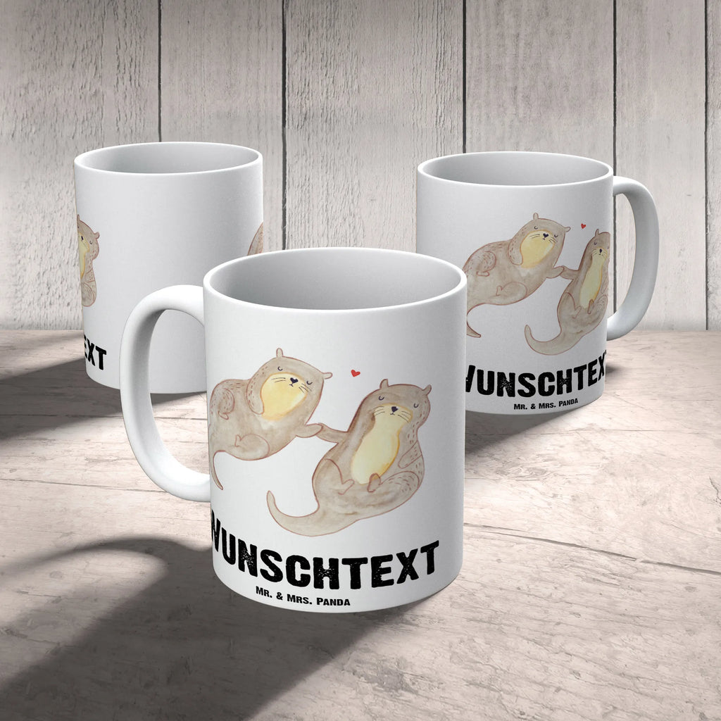 Personalisierte Tasse Otter händchenhaltend Personalisierte Tasse, Namenstasse, Wunschname, Personalisiert, Tasse, Namen, Drucken, Tasse mit Namen, Otter, Fischotter, Seeotter, Otter Seeotter See Otter