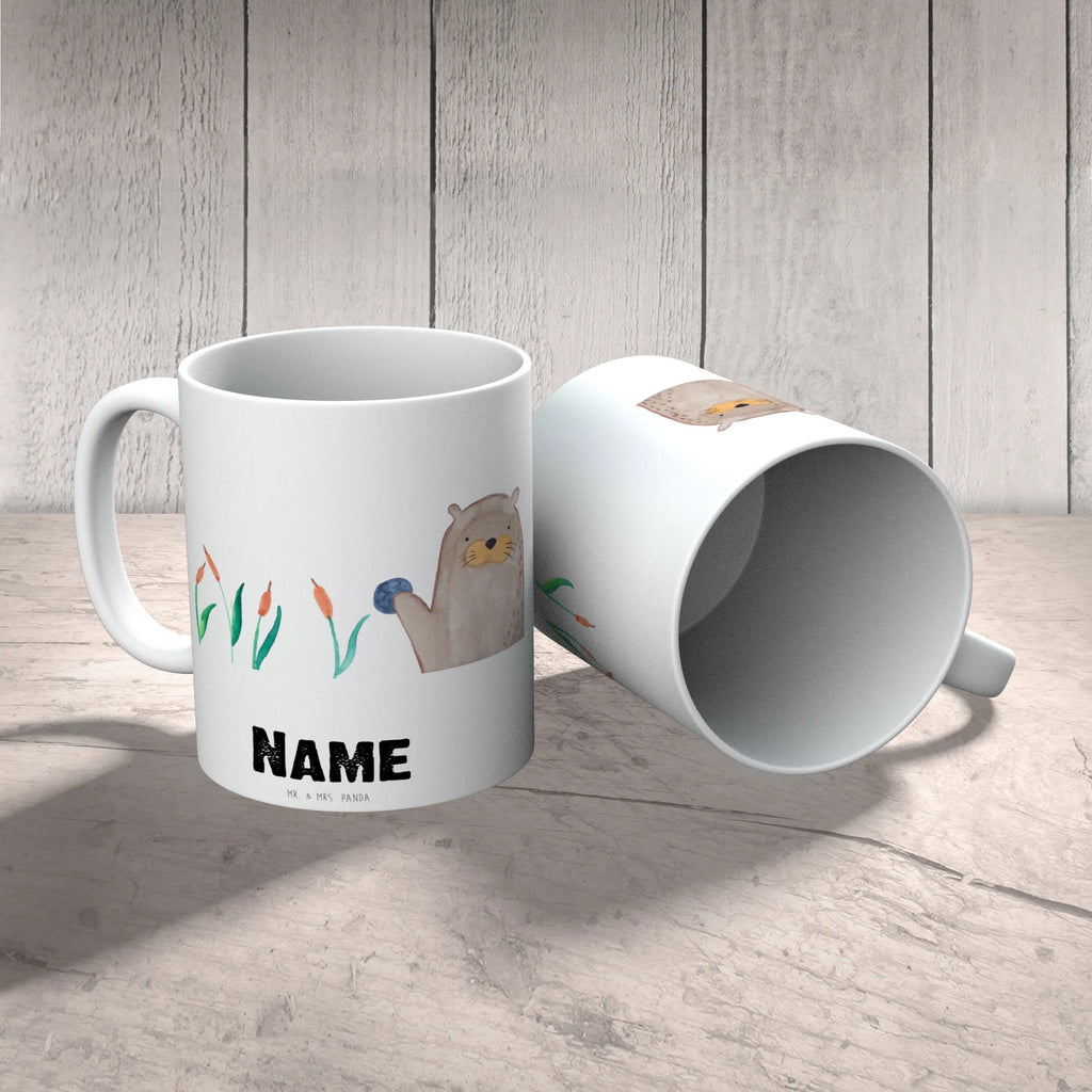 Personalisierte Tasse Otter mit Stein Personalisierte Tasse, Namenstasse, Wunschname, Personalisiert, Tasse, Namen, Drucken, Tasse mit Namen, Otter, Fischotter, Seeotter, Otter Seeotter See Otter