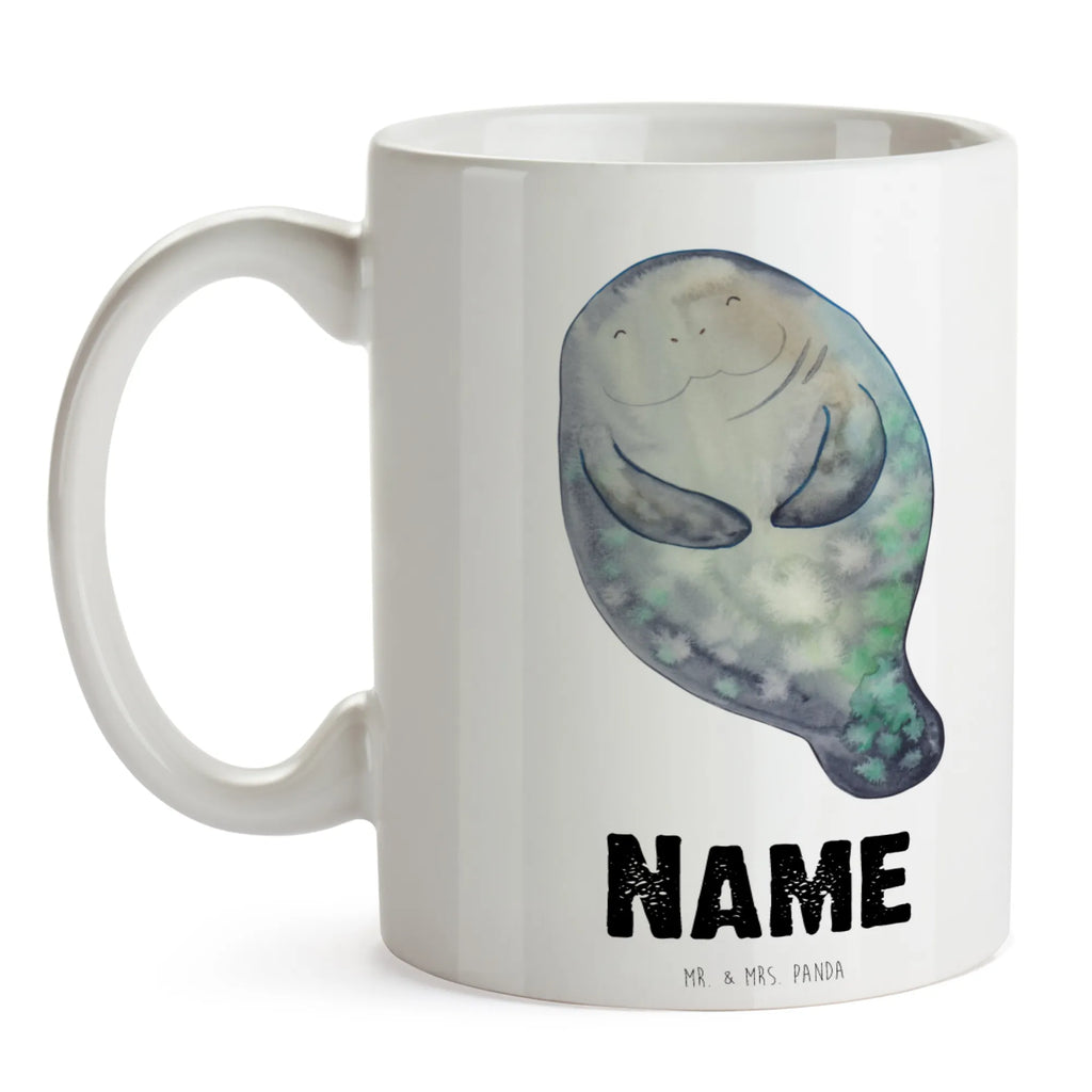 Personalisierte Tasse Seekuh happy Personalisierte Tasse, Namenstasse, Wunschname, Personalisiert, Tasse, Namen, Drucken, Tasse mit Namen, Meerestiere, Meer, Urlaub, Seekuh, Seekühe, Selbstliebe, Respekt, Neuanfang, Neustart, Achtsamkeit, Zufrieden, Liebeskummer, Freundin