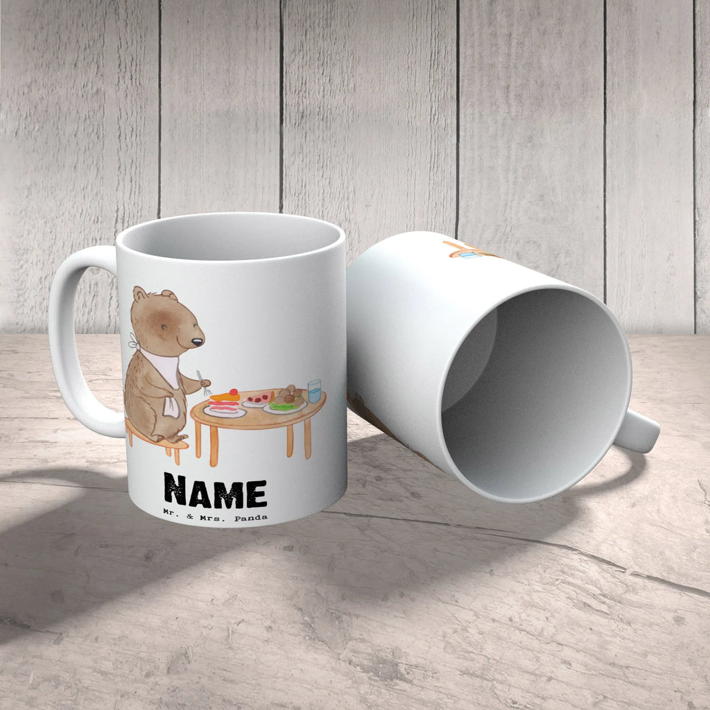 Personalisierte Tasse Bär Essen gehen Personalisierte Tasse, Namenstasse, Wunschname, Personalisiert, Tasse, Namen, Drucken, Tasse mit Namen, Geschenk, Sport, Sportart, Hobby, Schenken, Danke, Dankeschön, Auszeichnung, Gewinn, Sportler, Essen gehen, Essen, Restaurant, Restaurantbesuch