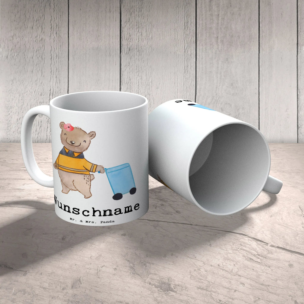 Personalisierte Tasse Müllwerkerin mit Herz Personalisierte Tasse, Namenstasse, Wunschname, Personalisiert, Tasse, Namen, Drucken, Tasse mit Namen, Beruf, Ausbildung, Jubiläum, Abschied, Rente, Kollege, Kollegin, Geschenk, Schenken, Arbeitskollege, Mitarbeiter, Firma, Danke, Dankeschön, Müllwerkerin, Fachkraft Kreislauf- und Abfallwirtschaft, Müllentsorgerin, Kehrichtfrau, Müllfrau, Müllfahreriin