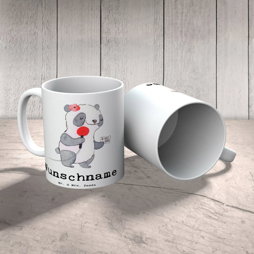 Personalisierte Tasse Reporterin mit Herz Personalisierte Tasse, Namenstasse, Wunschname, Personalisiert, Tasse, Namen, Drucken, Tasse mit Namen, Beruf, Ausbildung, Jubiläum, Abschied, Rente, Kollege, Kollegin, Geschenk, Schenken, Arbeitskollege, Mitarbeiter, Firma, Danke, Dankeschön