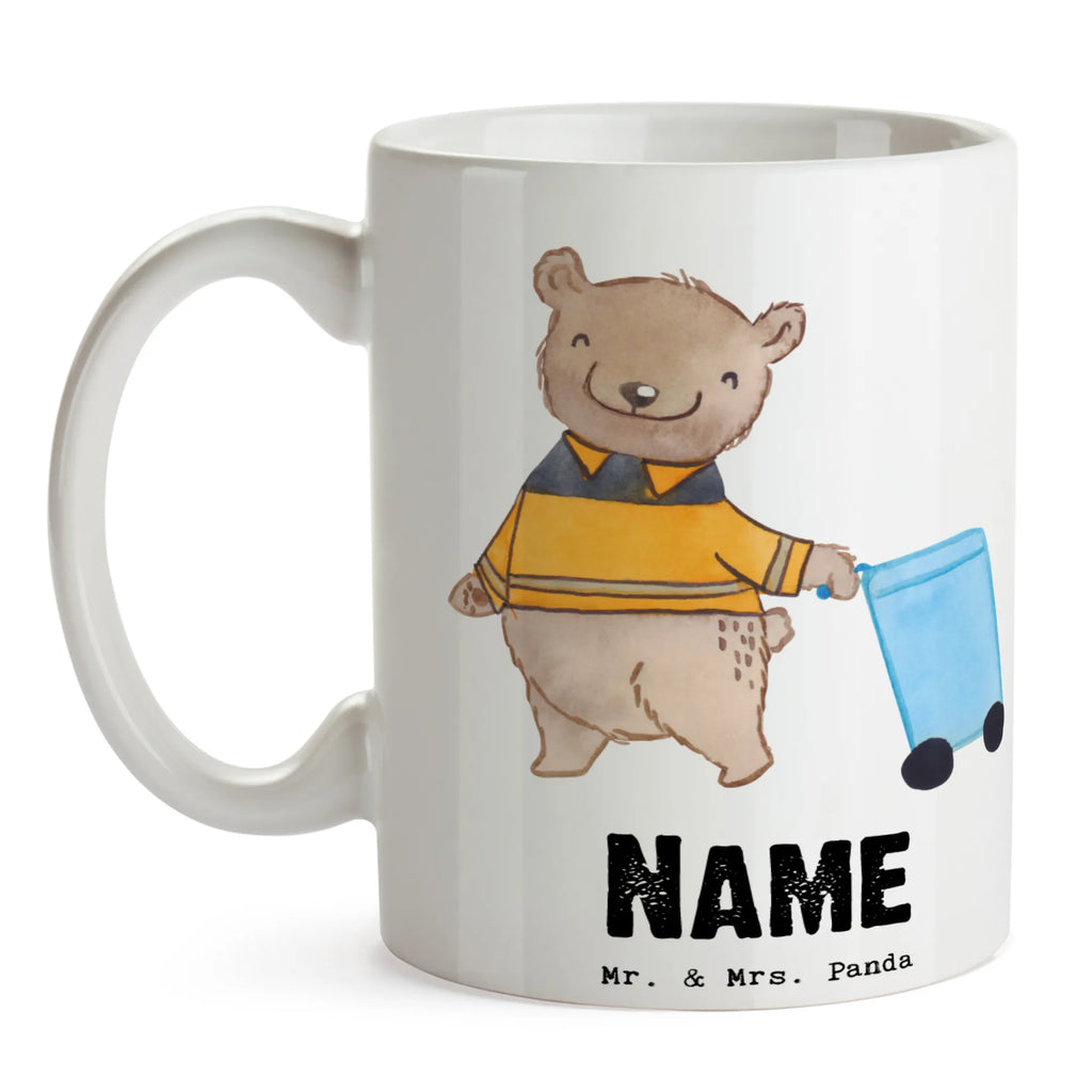 Personalisierte Tasse Müllwerker mit Herz Personalisierte Tasse, Namenstasse, Wunschname, Personalisiert, Tasse, Namen, Drucken, Tasse mit Namen, Beruf, Ausbildung, Jubiläum, Abschied, Rente, Kollege, Kollegin, Geschenk, Schenken, Arbeitskollege, Mitarbeiter, Firma, Danke, Dankeschön, Müllwerker, Fachkraft Kreislauf- und Abfallwirtschaft, Müllentsorger, Kehrichtmann, Müllmann, Müllfahrer