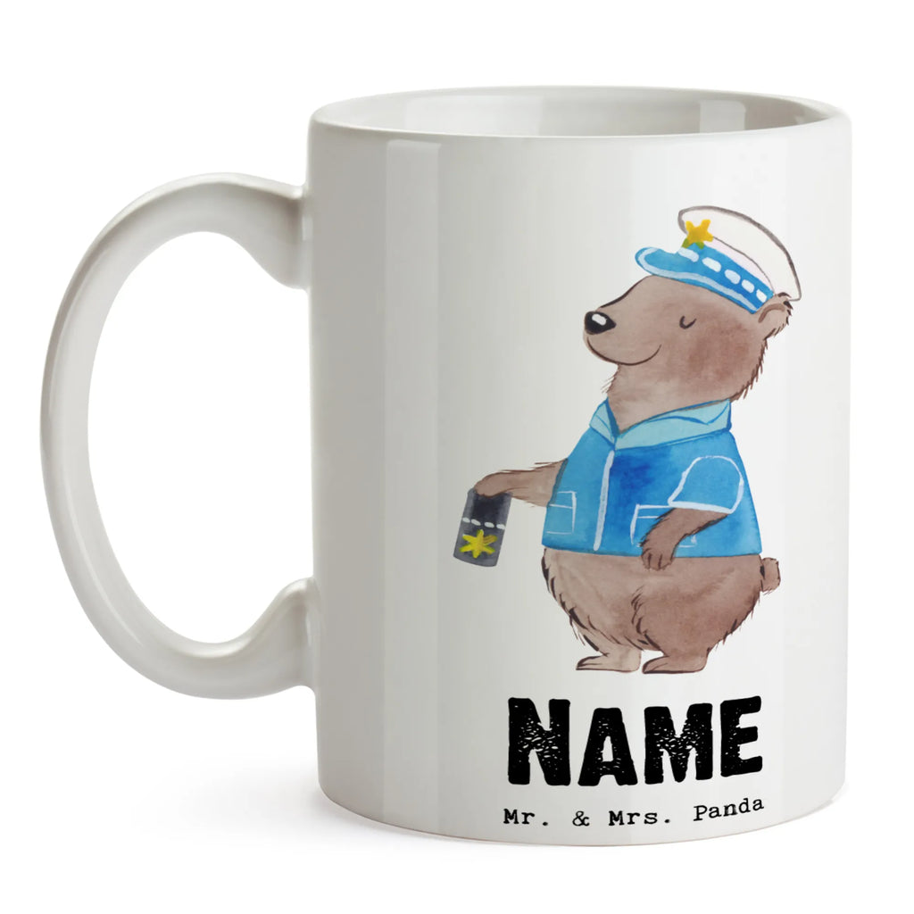 Personalisierte Tasse Polizist mit Herz Personalisierte Tasse, Namenstasse, Wunschname, Personalisiert, Tasse, Namen, Drucken, Tasse mit Namen, Beruf, Ausbildung, Jubiläum, Abschied, Rente, Kollege, Kollegin, Geschenk, Schenken, Arbeitskollege, Mitarbeiter, Firma, Danke, Dankeschön, Polizist, Polizeibeamter, Wachmann, Cop, Polizei, Studium