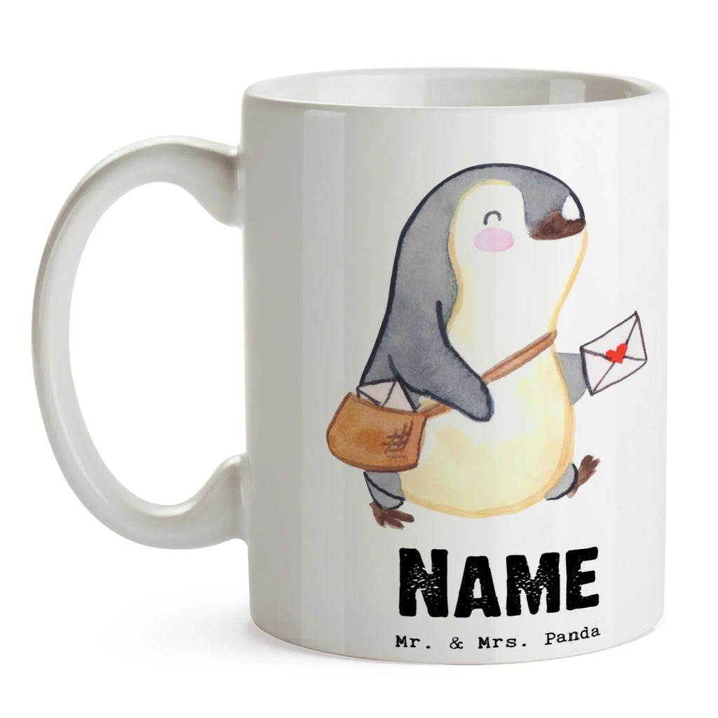 Personalisierte Tasse Postbote mit Herz Personalisierte Tasse, Namenstasse, Wunschname, Personalisiert, Tasse, Namen, Drucken, Tasse mit Namen, Beruf, Ausbildung, Jubiläum, Abschied, Rente, Kollege, Kollegin, Geschenk, Schenken, Arbeitskollege, Mitarbeiter, Firma, Danke, Dankeschön, Postbote, Briefzusteller, Briefträger, Postler