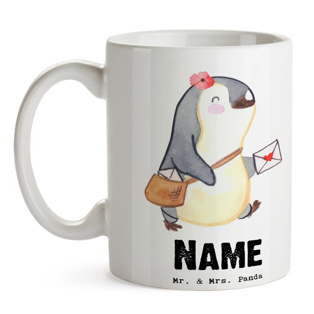 Personalisierte Tasse Postbotin mit Herz Personalisierte Tasse, Namenstasse, Wunschname, Personalisiert, Tasse, Namen, Drucken, Tasse mit Namen, Beruf, Ausbildung, Jubiläum, Abschied, Rente, Kollege, Kollegin, Geschenk, Schenken, Arbeitskollege, Mitarbeiter, Firma, Danke, Dankeschön, Postbotin, Briefzustellerin, Briefträgerin, Postlerin