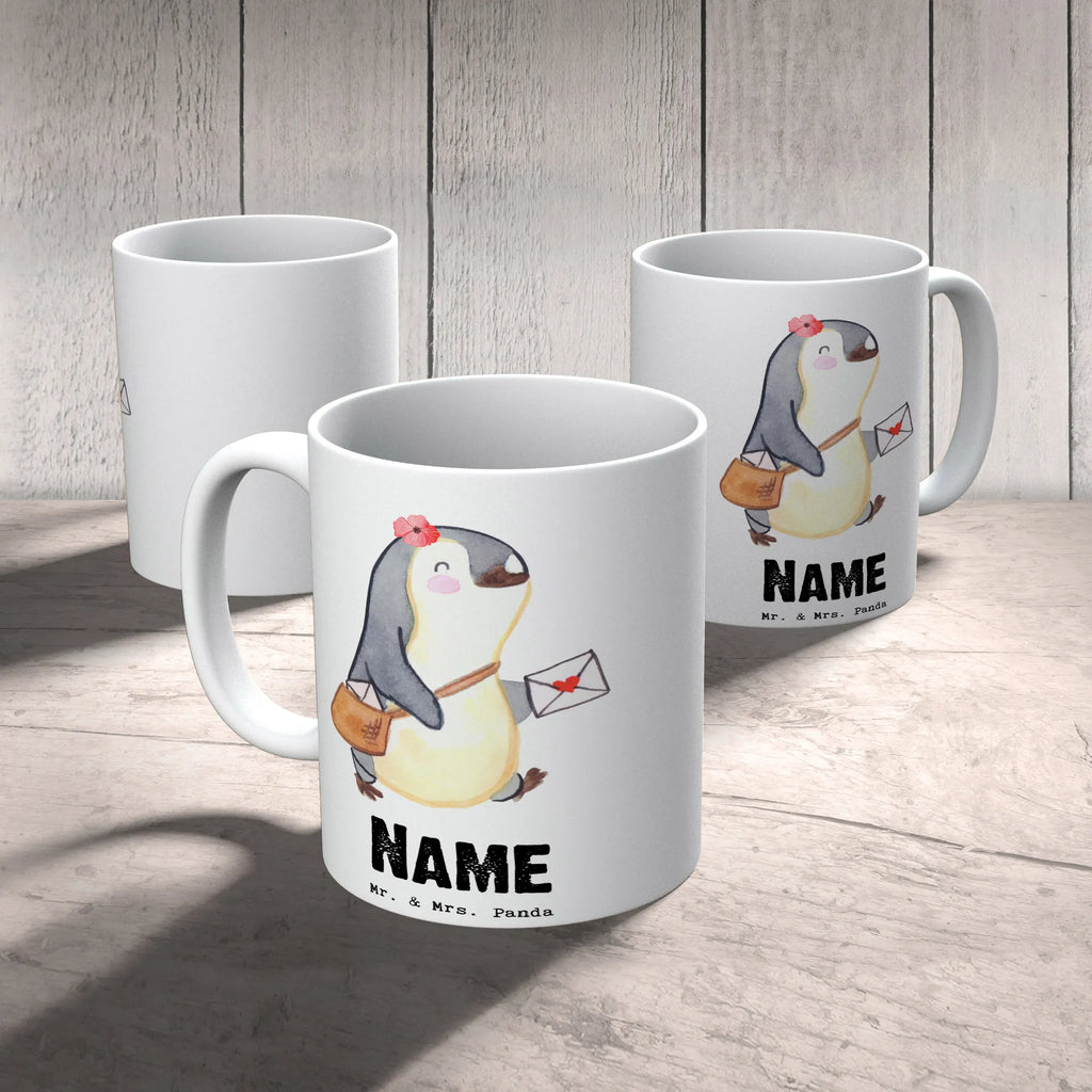 Personalisierte Tasse Postbotin mit Herz Personalisierte Tasse, Namenstasse, Wunschname, Personalisiert, Tasse, Namen, Drucken, Tasse mit Namen, Beruf, Ausbildung, Jubiläum, Abschied, Rente, Kollege, Kollegin, Geschenk, Schenken, Arbeitskollege, Mitarbeiter, Firma, Danke, Dankeschön, Postbotin, Briefzustellerin, Briefträgerin, Postlerin