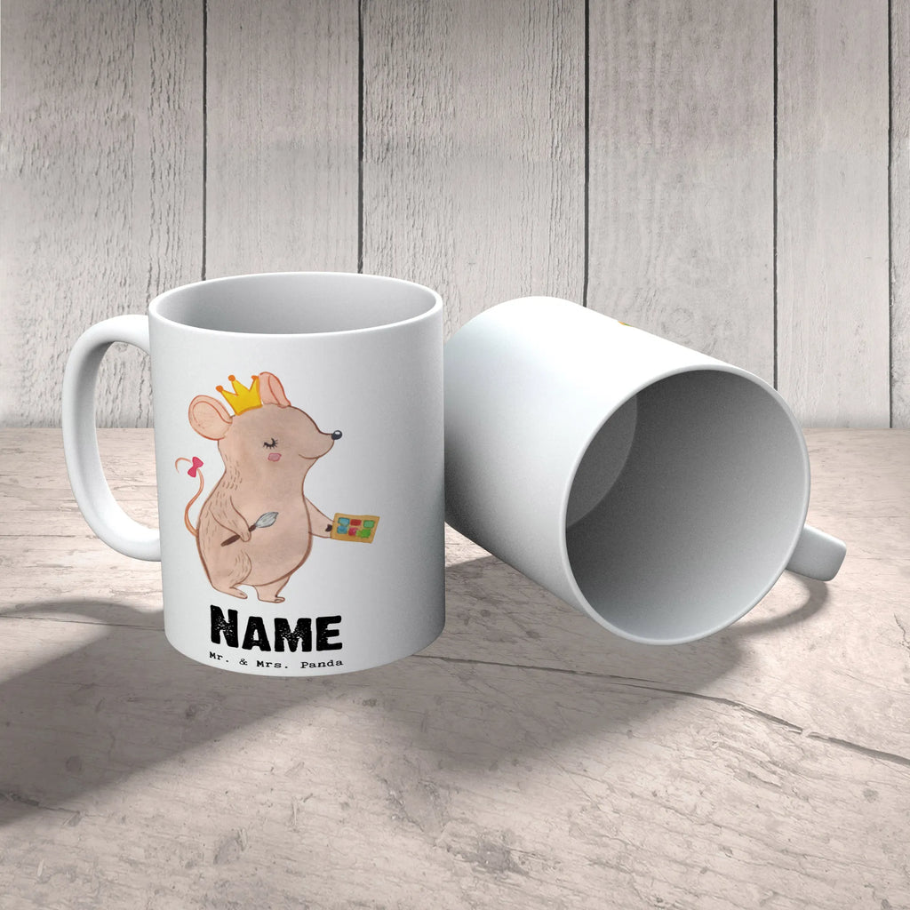 Personalisierte Tasse Make Up Artist mit Herz Personalisierte Tasse, Namenstasse, Wunschname, Personalisiert, Tasse, Namen, Drucken, Tasse mit Namen, Beruf, Ausbildung, Jubiläum, Abschied, Rente, Kollege, Kollegin, Geschenk, Schenken, Arbeitskollege, Mitarbeiter, Firma, Danke, Dankeschön, Kosmetiker, Make Up Artist, Maskenbildner, Visagist, Beauty Salon, Kosmetikstudio, Eröffnung