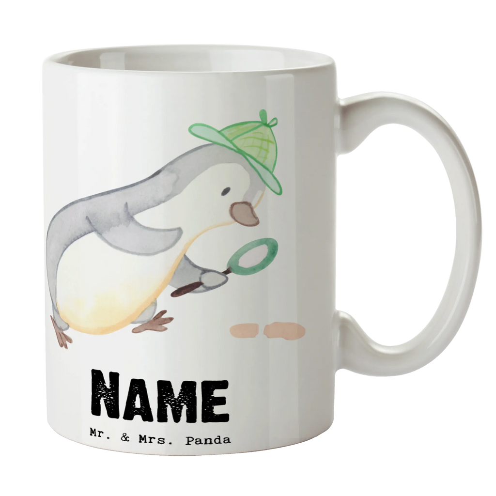 Personalisierte Tasse Detektiv mit Herz Personalisierte Tasse, Namenstasse, Wunschname, Personalisiert, Tasse, Namen, Drucken, Tasse mit Namen, Beruf, Ausbildung, Jubiläum, Abschied, Rente, Kollege, Kollegin, Geschenk, Schenken, Arbeitskollege, Mitarbeiter, Firma, Danke, Dankeschön, Detektiv, Ermittler, Agent, Privatdetektei, Berufsdetektiv, Wirtschaftsdetektei, Detektivausbildung, Spurensuche